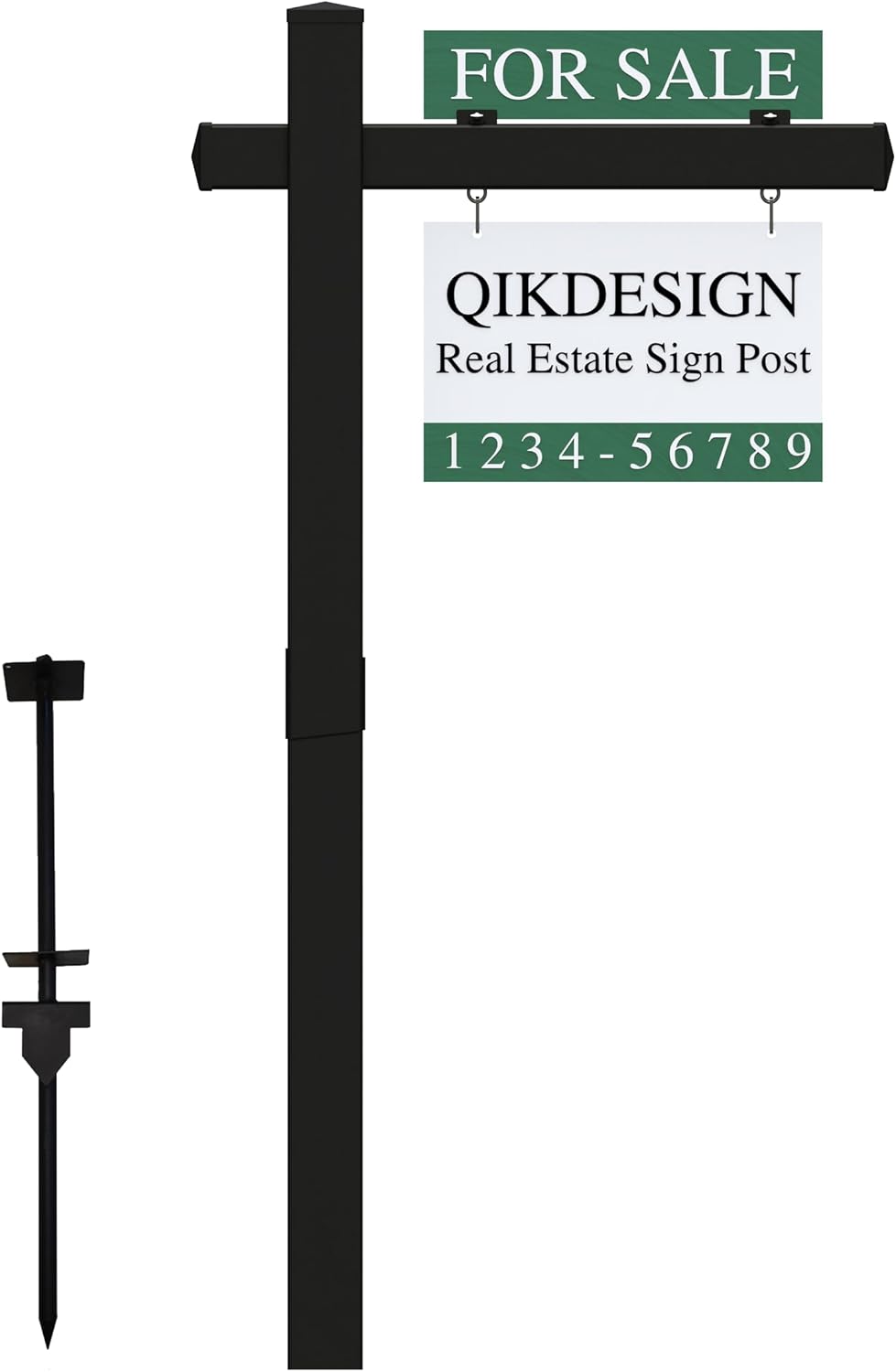 Vinyl PVC Real Estate Sign Post 6' Tall (Connected type), Black Realtor Y...