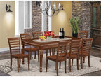 East West Furniture DOML9-MAH-W 9 Piece Dining Set Includes a Rectangle Dining Room Table with Butterfly Leaf and 8 Kitchen Chairs, 42x78 Inch, Mahogany