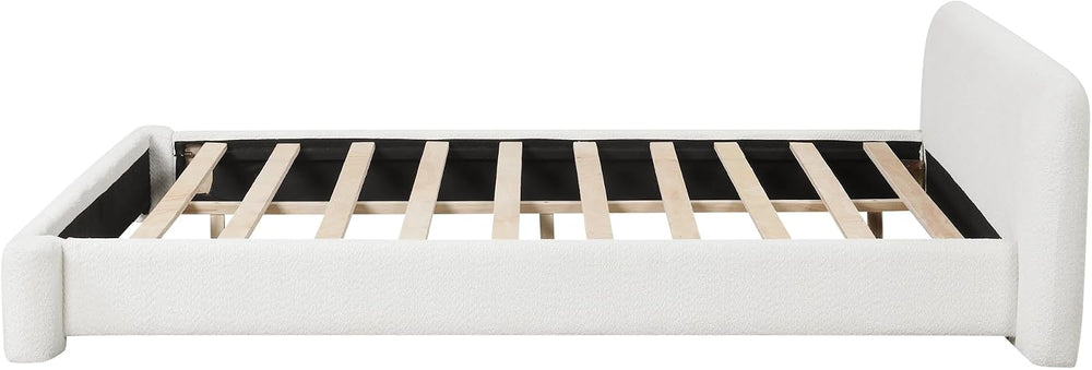 LUMISOL Queen Size Bed Frame, Boucle Upholstered Platform Bed Frame with Head...