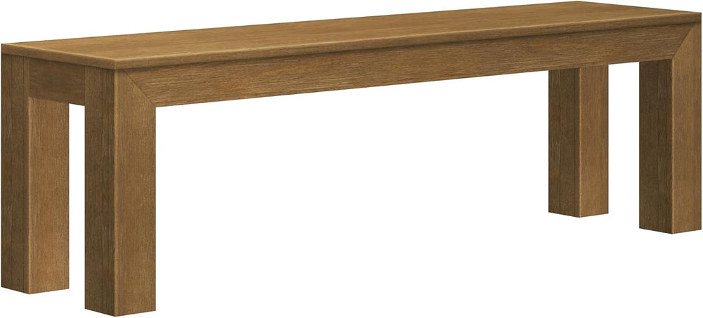 Plank+Beam Modern Dining Bench, 60 Inch, Pecan Wirebrush | Non-Toxic Finishes...