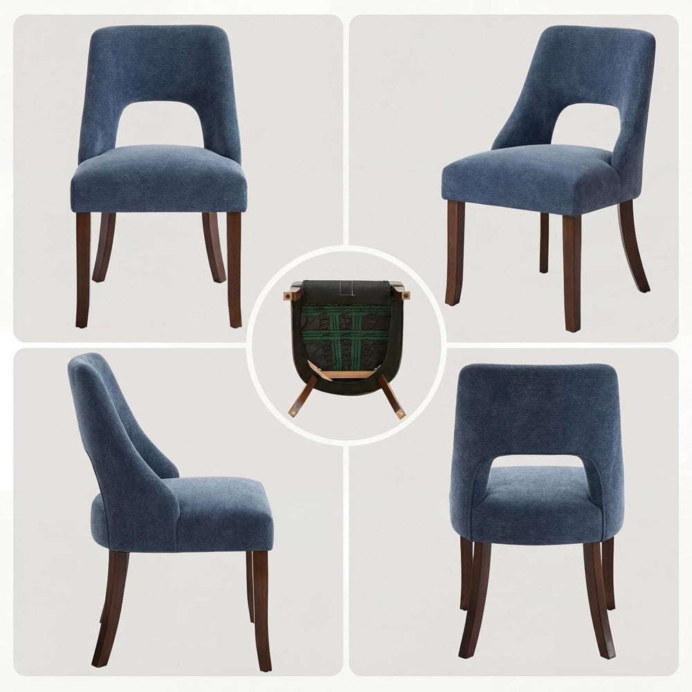 UVV Wooden Dining Chairs Set of 2, Mid Century Upholstered Dining Room Chair ...