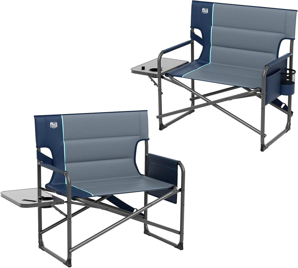 TIMBER RIDGE XXL Director’s Chair – Heavy Duty Folding Chair with Side Table,...