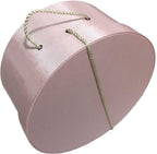 Sarah's Hat Boxes Classic Pink Hat Box – 11" x 5.5" (Dia. x Ht.) Handmade in USA – Odorless Non-Toxic Adhesive, Cording Handle – Premium Storage for Hats & Accessories