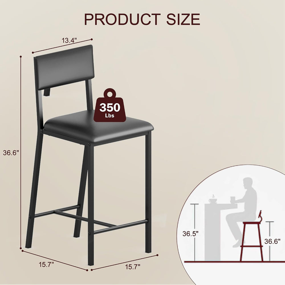IDEALHOUSE Dining Chairs Set of 2 Upholstered PU Dining Chairs Curved Backres...