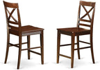 East West Furniture VNQU3-MAH-W 3 Piece Counter Height Pub Set for Small Spaces Contains a Square Dining Room Table and 2 Kitchen Chairs, 36x36 Inch, Mahogany