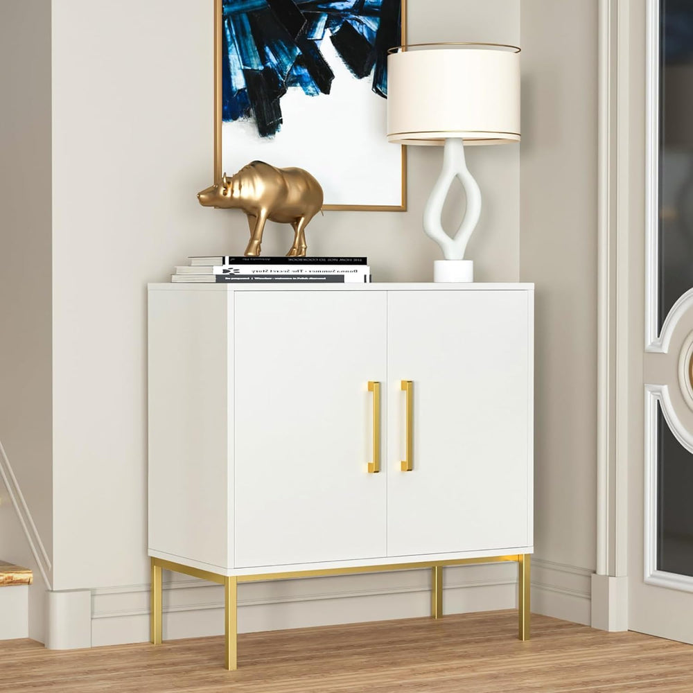 JOZZBY Buffet Sideboard Cabinet with Storage and Adjustable Shelves, White丨Mo...