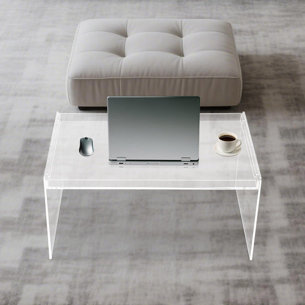 Modern Acrylic Table Clear, Rectangle Acrylic Side Table Furniture, Modern Te...
