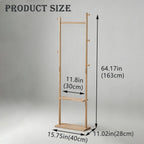 latifolia Clothes rack, Solid Wood Clothing Rack Witch Hooks and Shelves, 15.75 inch Garment rack With Storaege for Living Room, Nature