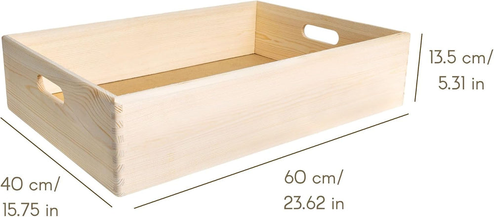 Creative Deco Large Wooden Crate Nesting Crate Handles | 23.62x15.74x5.51in |...