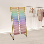 10 Tier Metal Scarf Display Stand with Moving Wheels, Freestanding Scarf Holder Organizer, Commercial Scarf Rack for Clothing Retail Store, Home