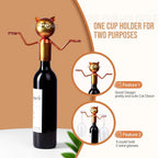 Cat Decor Wine Holder Wine Rack Wine Bottle Holder Wine Cat, Gift for Halloween and Christmas,Cat Gifts for Cat Lovers………… (Cat Glass Holder)