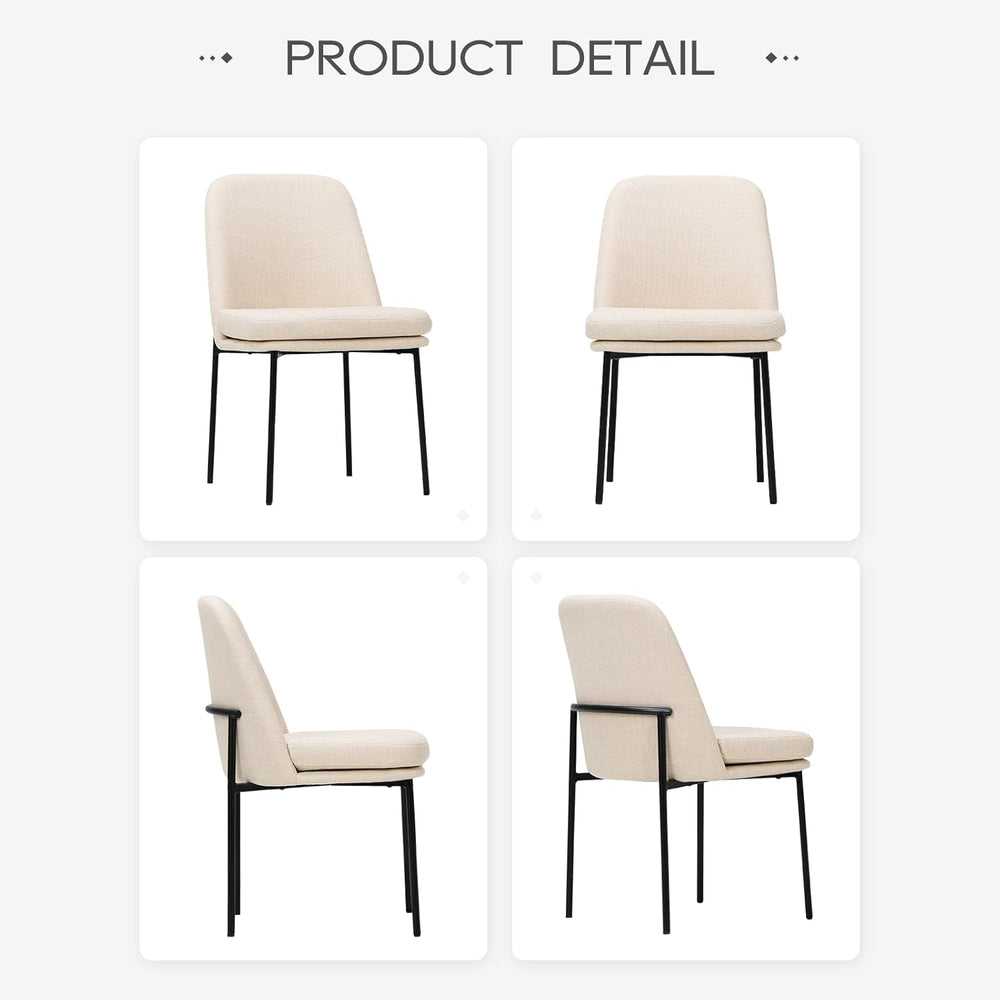 MALOL Dining Chairs Set of 6, Modern Dining Chairs, Fabric Upholstered Dining...