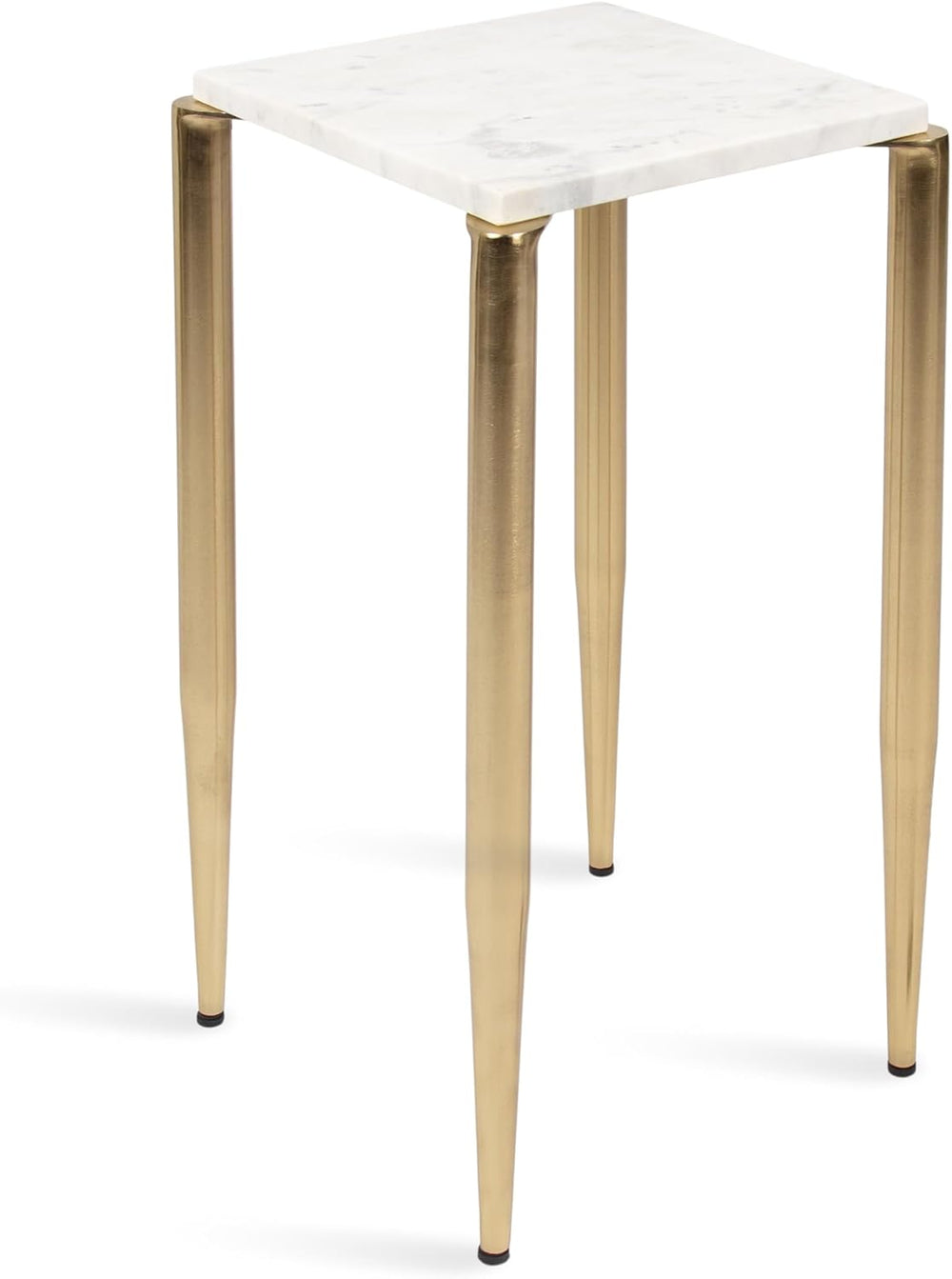 Kate and Laurel Lemaire Modern Square Marble Drink Table, 12 x 12 x 24, White...