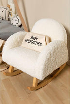Reatowrol Childhome - Rocking Chair for Children - Super Soft Teddy Fabric, Antique White Natural 52 x 45 x 51 cm, Twin