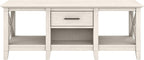 Bush Furniture Key West Coffee Table with Storage in Linen White Oak