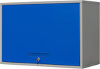 Yizosh Metal Storage Cabinet with Doors & Shelves - Wall Mounted, Floating - Blue Gray, 21.6" H - For Garage, Basement, Kitchen, Warehouse