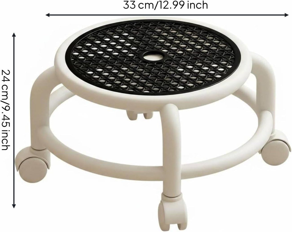 Children Rotating Rolling Stool Swivel Chair Compact Shell Wheels Low Profile Suitable for bedrooms Play Areas Dorm Rooms Small Living Areas, Night Black