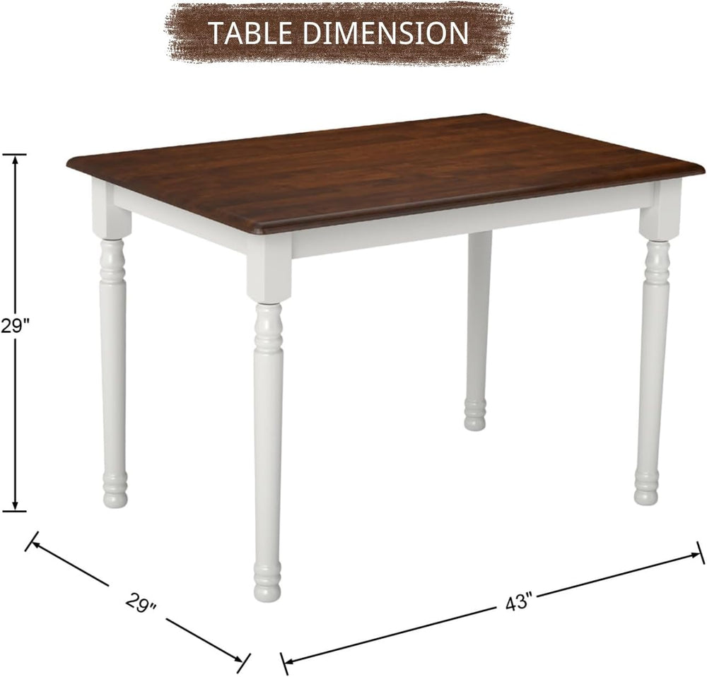 chairus 43" Wood Dining Table for 2-4, Rectangular Kitchen Table with Tu...