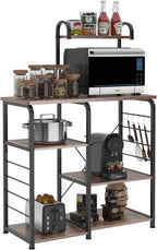 SogesHome 4-Tier Kitchen Baker's Rack Utility Microwave Oven Stand Storage Cart Workstation Shelf, Vintage Brown