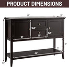 COSTWAY Buffet Sideboard, with 2 Wood Storage Drawers & Open Shelf, Console Table for Living Room Kitchen Dining Room Furniture (Coffee)