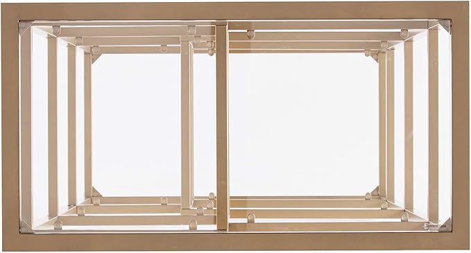 SEI Furniture Jaymes Metal/Glass Asymmetrical Étagère/Bookcase, Gold