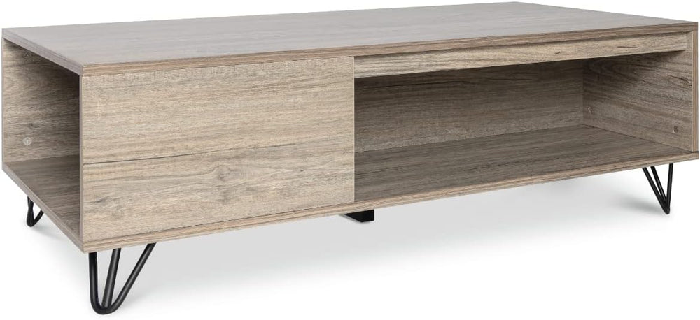 Milliard Modern Farmhouse Coffee Table with Storage Grey