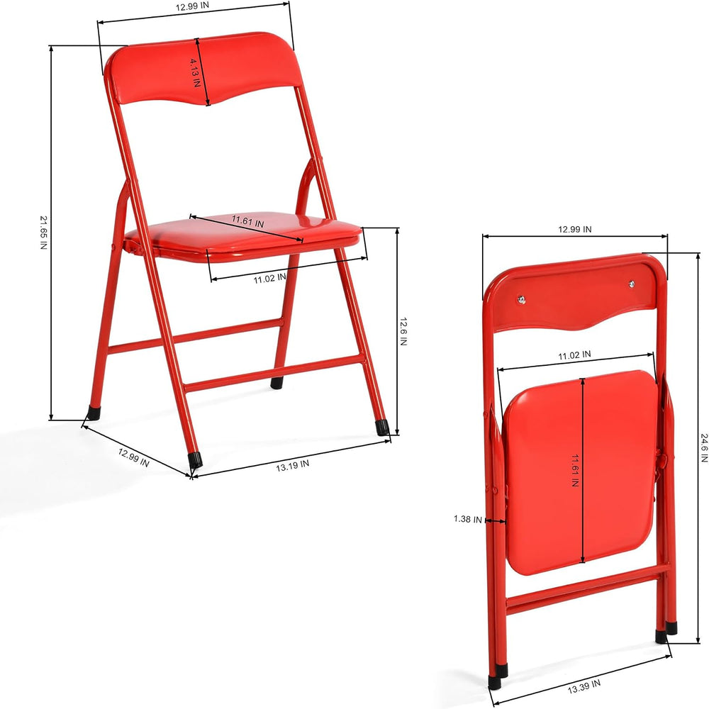FurnitureR 5-Piece Folding Table and Chair Set, Compact Square Activity Table...