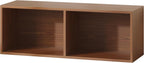 IOTXY DIY Modular Cube Bookcase - CubeXY Customizable Stackable Expandable Basic Shelving Units, 2-Cube Wooden Open Bookshelf for Miscellaneous Storage Organizer, Walnut