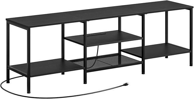 HOOBRO TV Stand with Power Outlets to 75 Inches, TV Console Table with Open S...