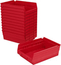 Akro-Mils - 30150RED 30150 Plastic Nesting Shelf Bin Box, (12-Inch x 8-Inch x 4-Inch), Red, (12-Pack)
