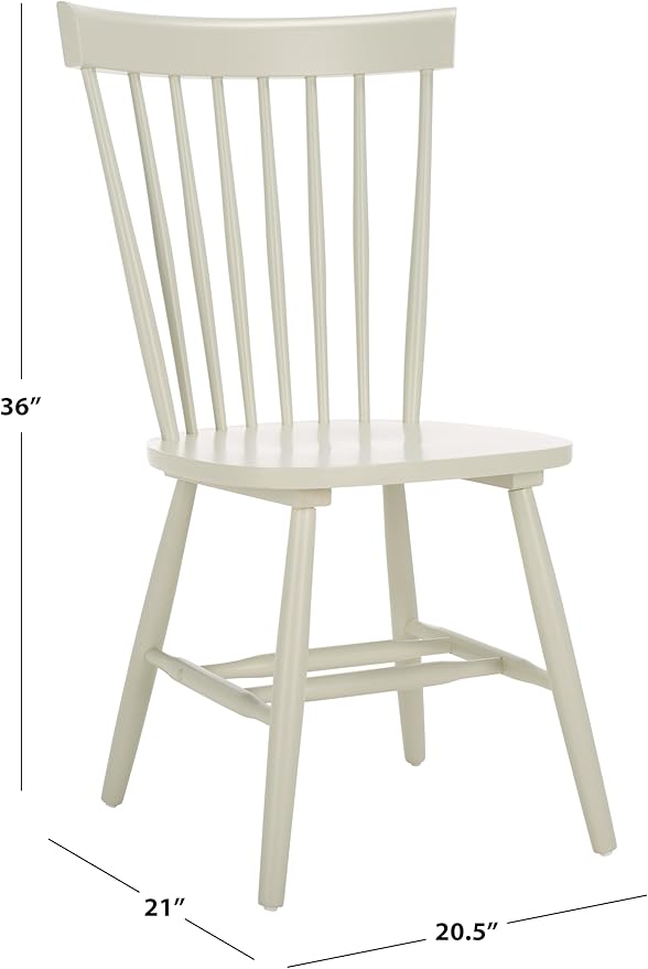 SAFAVIEH Home Collection Parker Farmhouse Off-White Spindle Windsor Solid Wood Dining Chair Set of 4