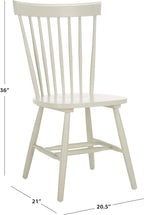 SAFAVIEH Home Collection Parker Farmhouse Off-White Spindle Windsor Solid Wood Dining Chair Set of 4