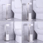 Free Standing Toilet Paper Holder Stand with Reserve, Bathroom Tissue Dispenser Paper Roll Storage Holder Stand for Jumbo Roll, Stainless Steel Rustproof Brushed Finish