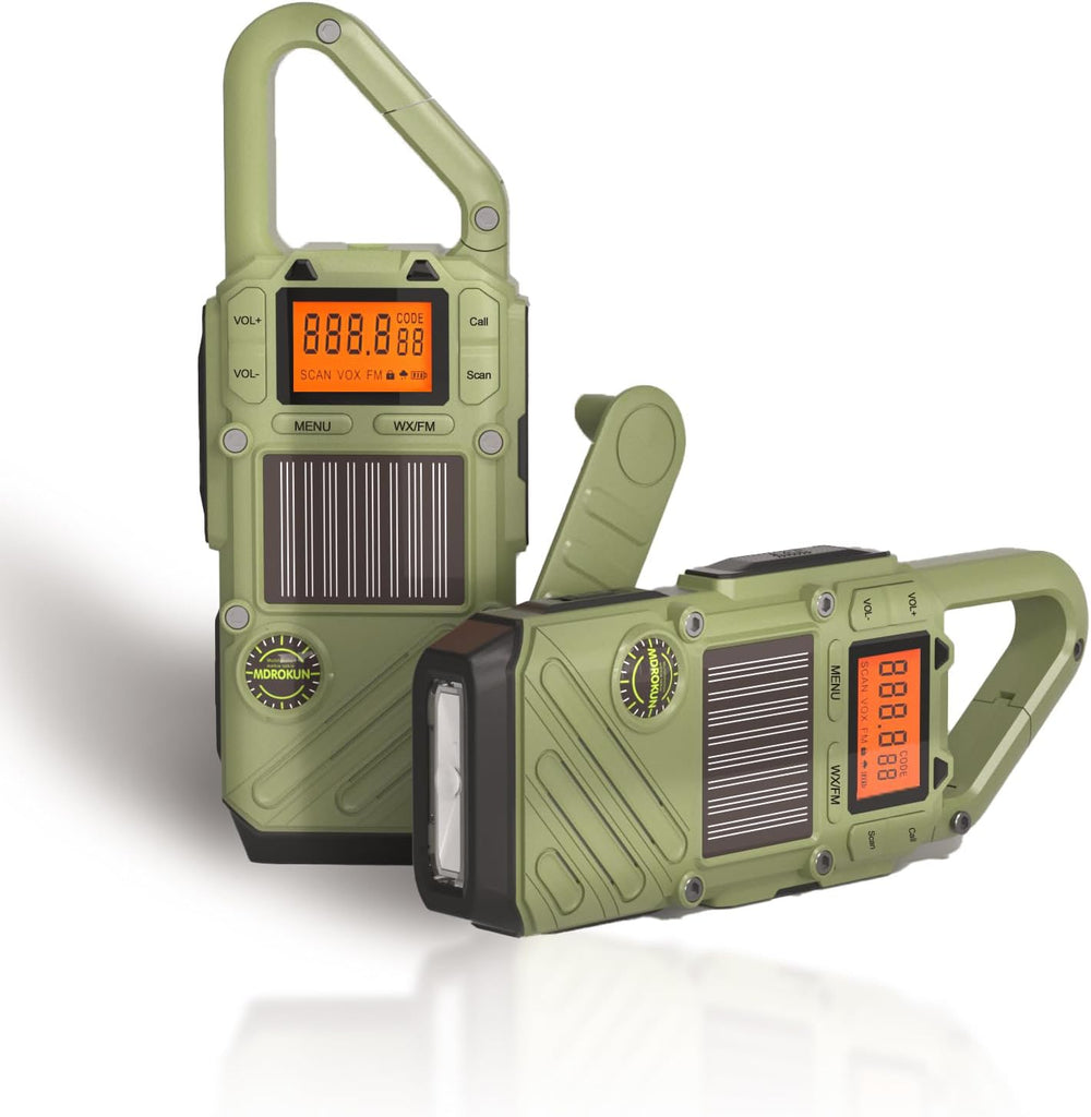Emergency Walkie Talkies for Adults with NOAA, FM, SOS, Scan, & Flashlight