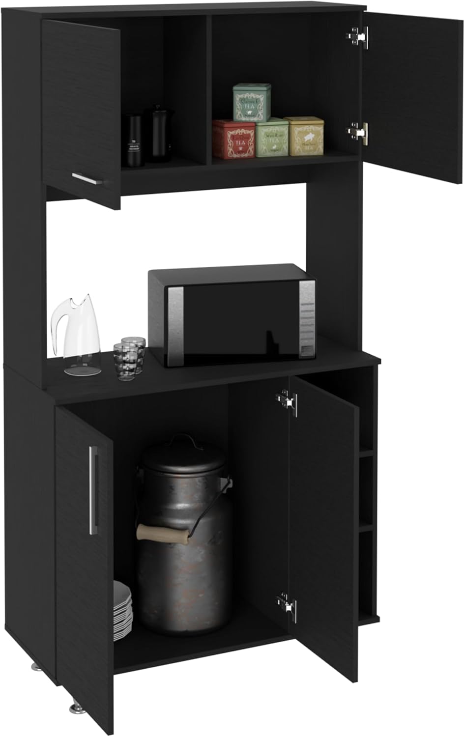 37.4" D*15.7" W*70.9" H Freestanding Kitchen Pantry with 2 She...
