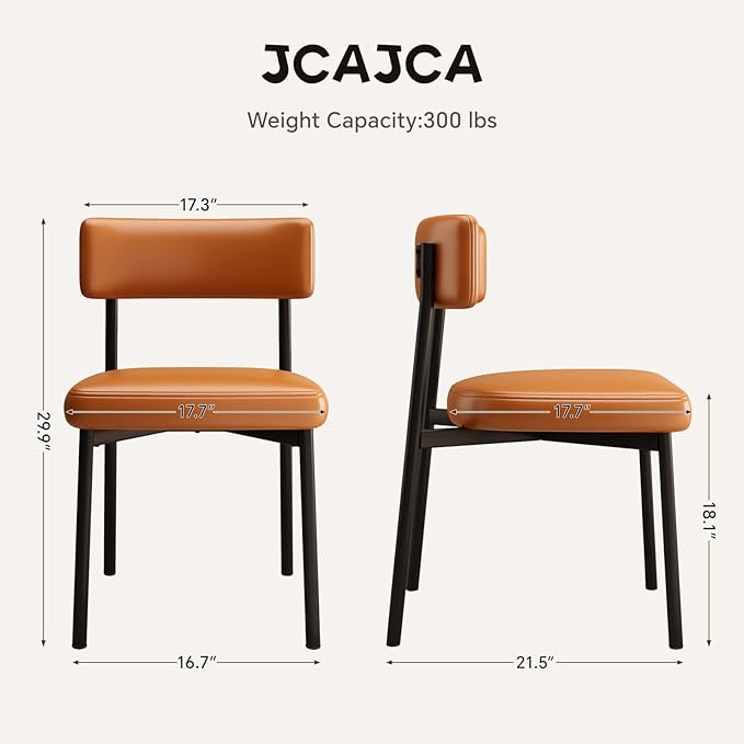 Dining Chair Set of 6 Upholstered Chairs for Kitchen Dining Room Mid Century Modern Table Chairs for Waiting Living Room, Brown