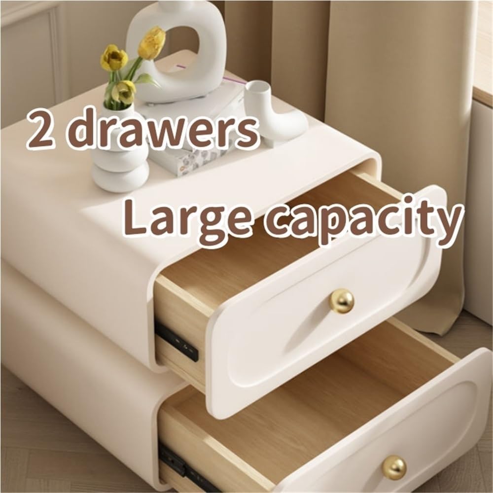 Bedside Table, Night Stand with 2 Storage Drawers, Wooden Nightstand, Sofa Si...