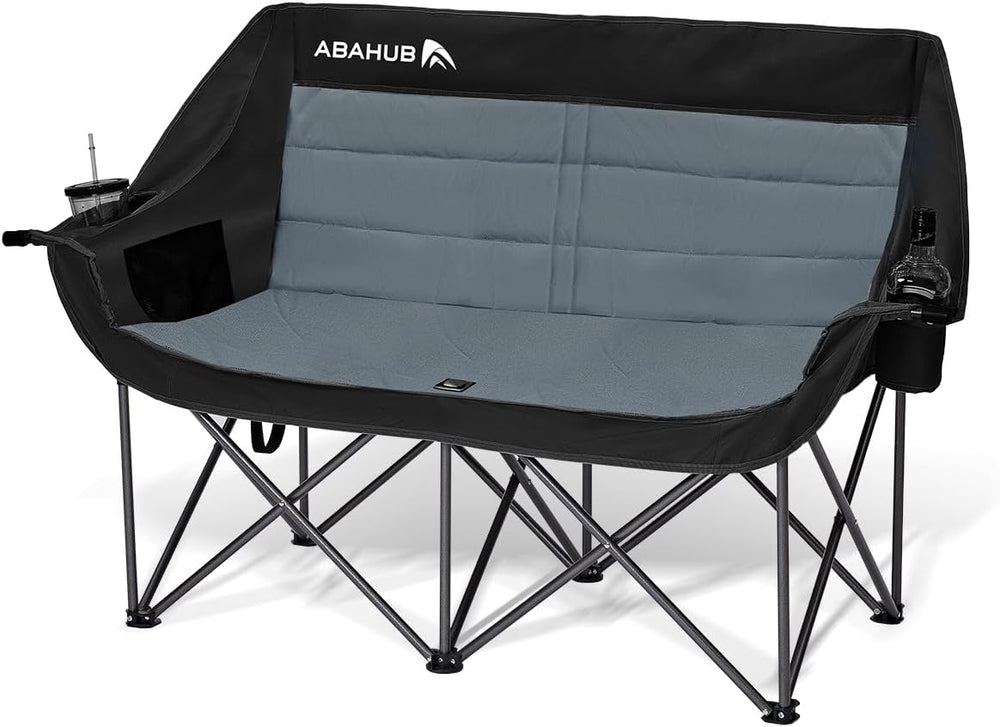 Abahub 2-Person Folding Camping Chair Loveseat Couch Chairs, 650 LBS Portable...