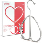 Love Shape Multipurpose Closet Hangers-Tie and Belt Hanger for Closet- Ideal for Storing Belts, Ties, Scarfs, Baseball Hats, Purses & More- Great Space Saving Belt Organizer for Wardrobe - Silvery