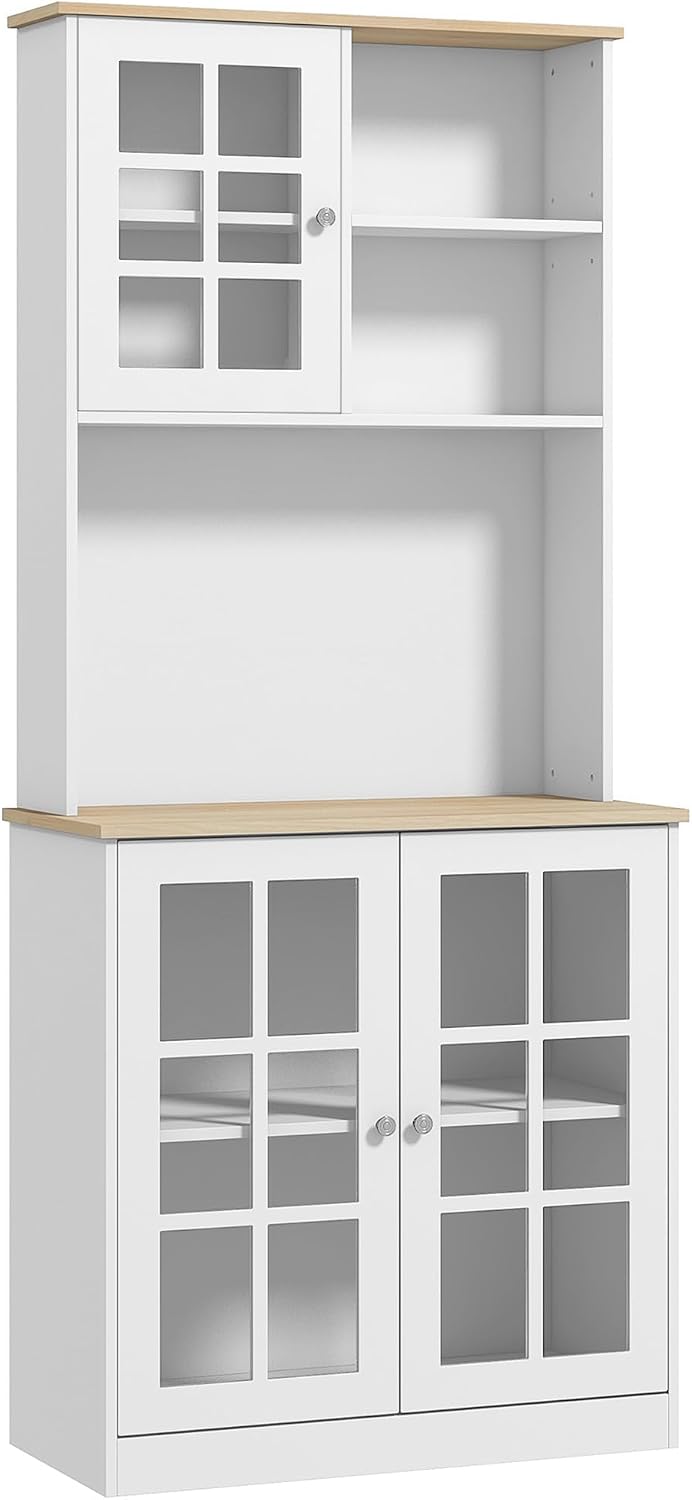 31.5"D*14.5"W*72"H Freestanding Kitchen Pantry with 4 Adjustab...