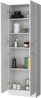 Kitchen Pantry Cabinet with 4 Doors and 5 Hidden Shelves,Sideboard Buffet Cabinet with Storage,for Dining Room,Kitchen