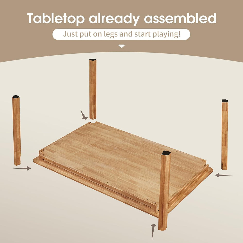 Board Game Table with Removable Table Top, Seats 4 to 6 Players with 57in x 3...