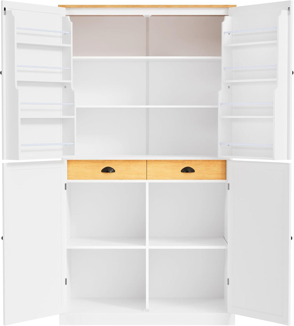 RUNNA 40.2x20x71.3inch High Freestanding Kitchen Pantry Large Cupboard Storag...