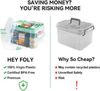 15qt Clear Medicine Organizer Storage Box with Tray, Plastic First Aid Box Empty, Thickened Medicine Container Chest, Multipurpose Medical Case with Labels, Medicine Caddy with Lids Handles