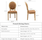 French Country Dining Chairs Set, Caramel Kitchen & Dining Room Chairs, Faux Leather, Tufted Upholstered, Wood Legs, Sillas De Comedor (PU, Amber, 6Pcs)