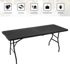 70.8" W X 29" D X 29" H - 6 ft Black Folding Table Heavy Duty Portable, Plastic Folding Utility Folding Table for Camping, Picnics & Parties