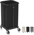 Laundry Basket with Wheels, Rolling Laundry Hamper, 30 Gal.(115L), Removable and Machine Washable Liner, Steel Frame, Tall Laundry Cart for Laundry Room, Bedroom, Bathroom, Dorm Storage -Black