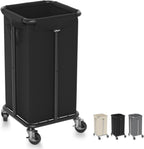 Laundry Basket with Wheels, Rolling Laundry Hamper, 30 Gal.(115L), Removable and Machine Washable Liner, Steel Frame, Tall Laundry Cart for Laundry Room, Bedroom, Bathroom, Dorm Storage -Black