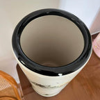 Ceramic Umbrella Stand - Handmade Cane Holder for Entryway, Floor Standing Storage Bucket for Home Office and Indoor Use