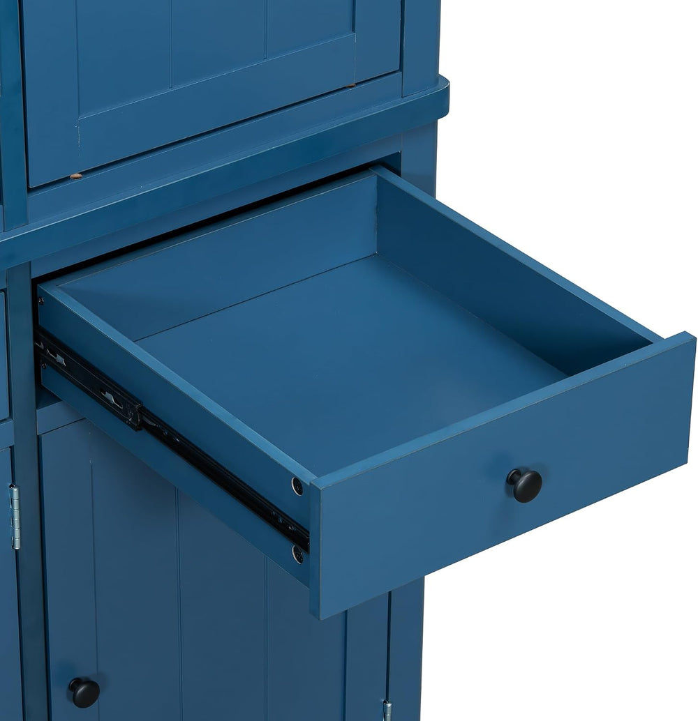 Merax 74.8'' Tall Kitchen Pantry Storage Cabinet with 6 Doors, 3 Draw...